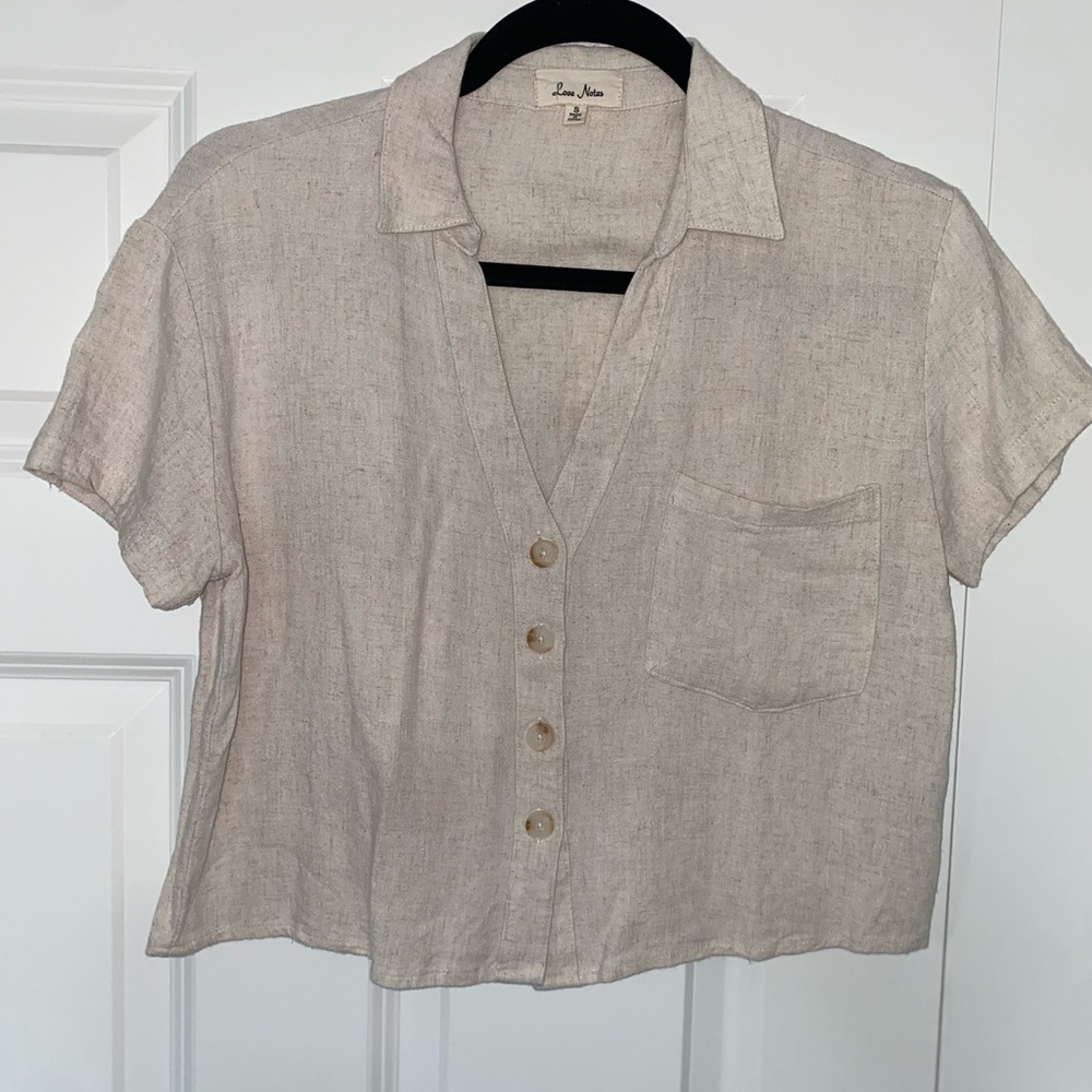 Love Notes Linen Button-Down Shirt